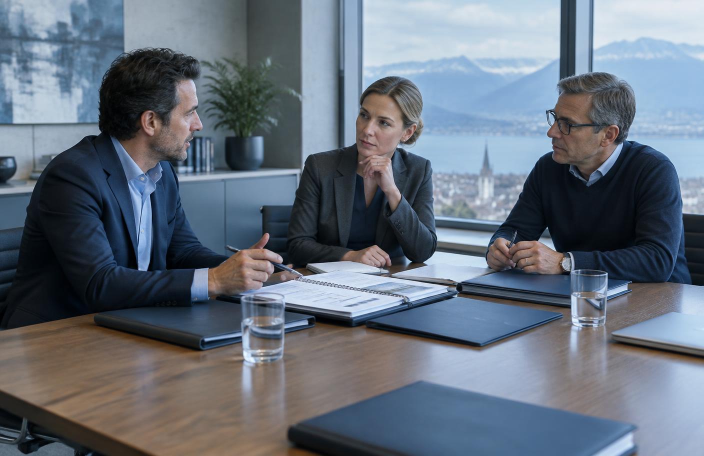 Associés réunis pour préparer une transition dans l'entreprise